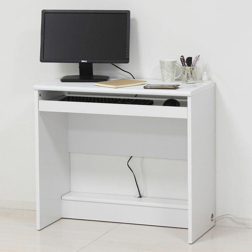 幅80cm デスク フットレスト コンパクト 配線収納 薄型 2口コンセント