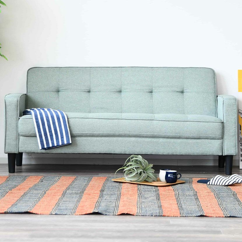 幅170cm 3人掛け ソファ ソファー 肘付き 布地 ファブリック 軽量