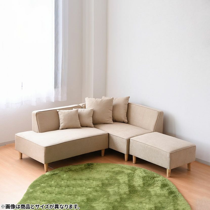 幅130cm 2人掛け ソファ ファブリック ワイドスツール付き コンセント