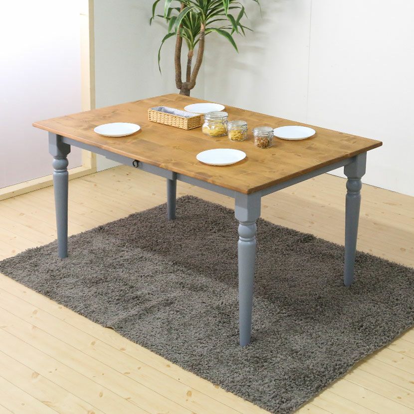 幅130cm デスク フレンチカントリー 北欧パイン材 無垢 木製 天然木