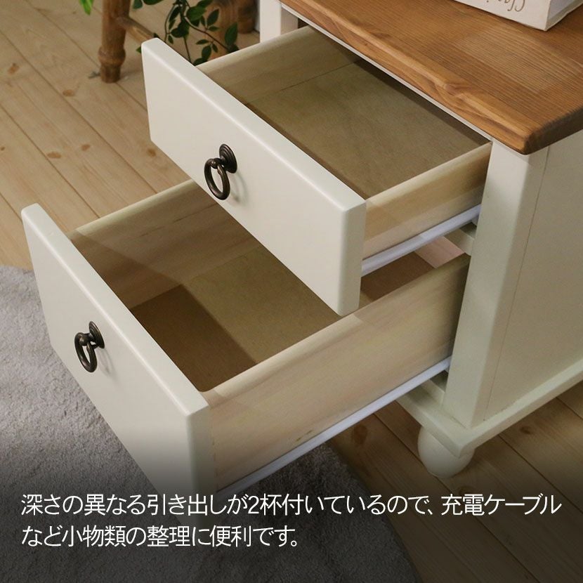 幅36cm ナイトテーブル サイドテーブル フレンチカントリー 北欧パイン