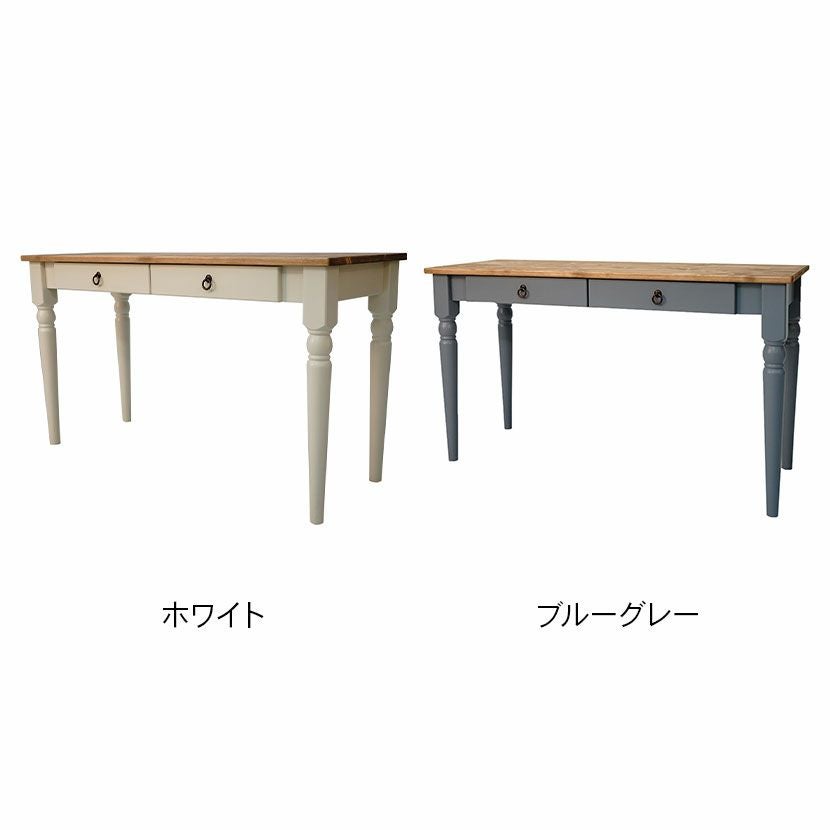 幅130cm デスク フレンチカントリー 北欧パイン材 無垢 木製 天然木
