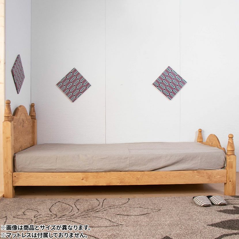 設置無料】ダブルサイズ ベッドフレーム カントリー 北欧パイン材 天然