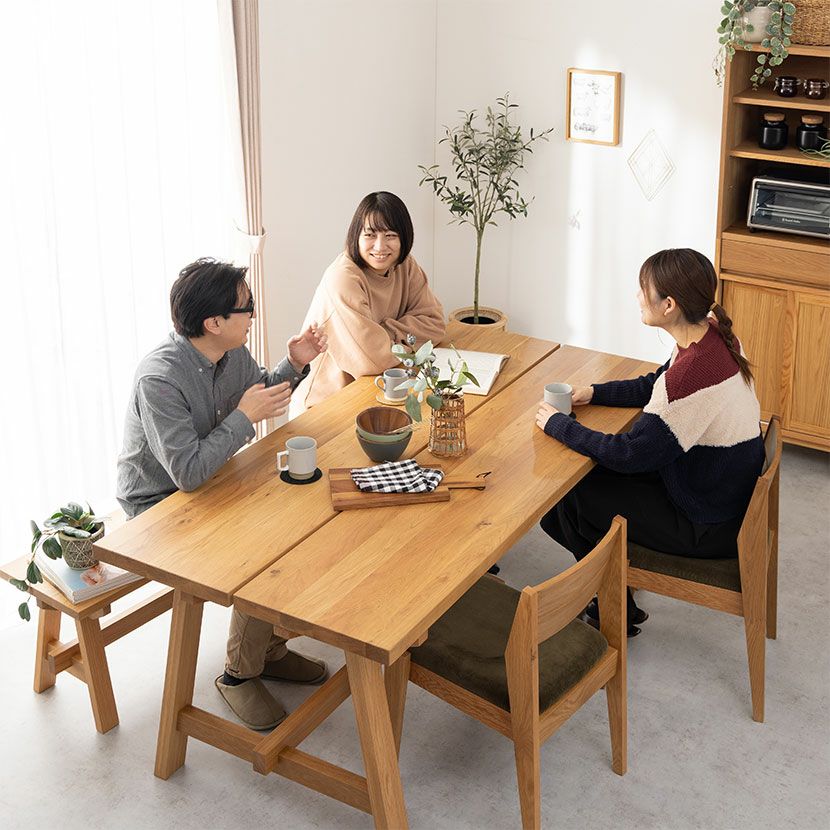 設置無料】4人用 ダイニングセット 4点 テーブル(幅180cm)＋チェア2脚