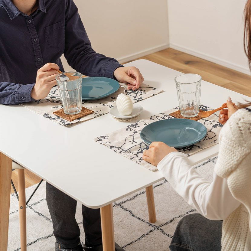 2人用 ダイニングセット 3点 (幅80cmテーブル＋チェア2脚) 正方形 木製