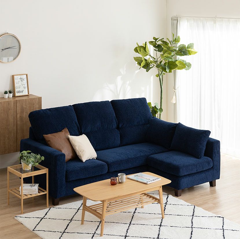 設置無料】幅211cm 3人掛け カウチソファ 組み替え自由 分割