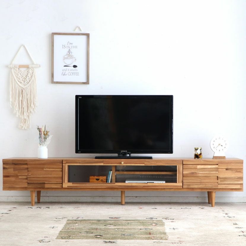 アカシア無垢テレビボード！10万円を7800円 160cm幅のアカシア無垢を使用したおしゃれな日本製テレビボード 収納