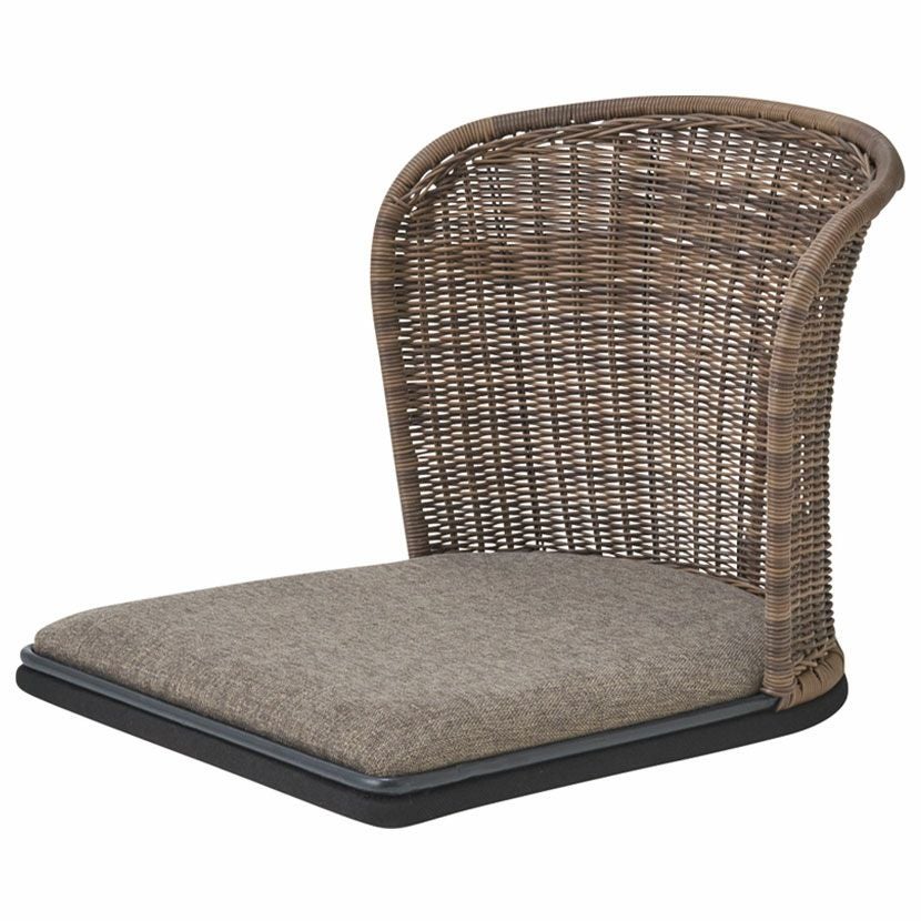 座椅子 ラタン調 布張り コンパクト 低い 椅子 いす 座卓用 フロア