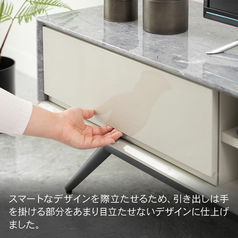 設置無料】幅165cm テレビボード 大理石柄 スチール脚 収納 オープン