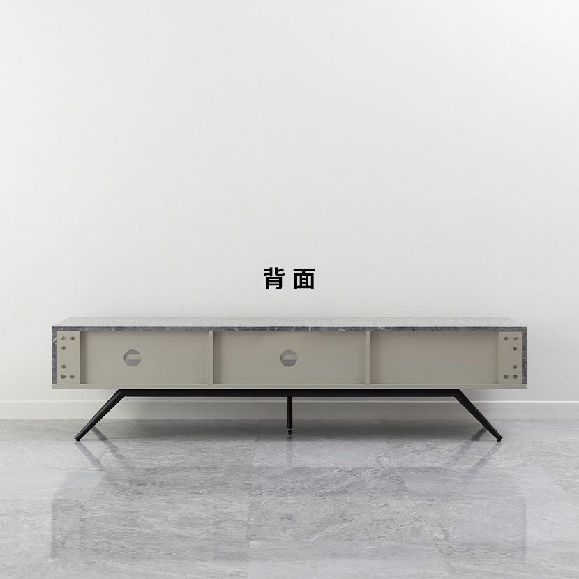 設置無料】幅165cm テレビボード 大理石柄 スチール脚 収納 オープン
