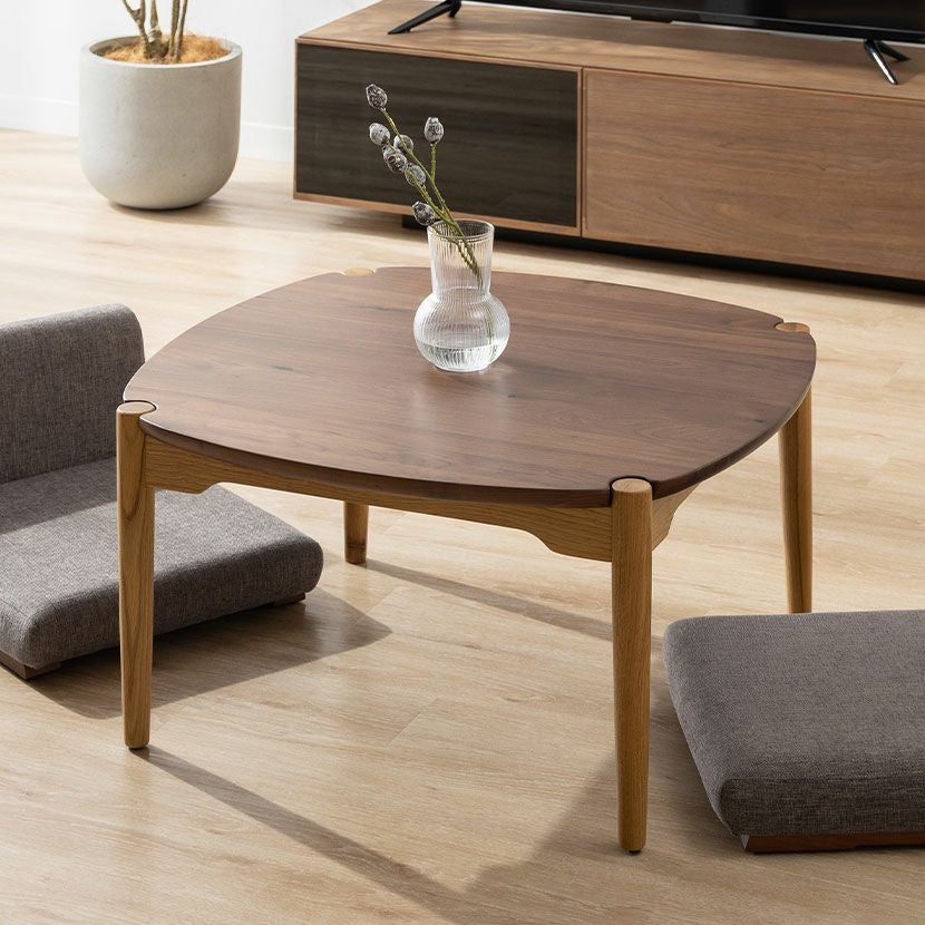 幅80cm リビングテーブル ツートンカラー 天然木 オーク