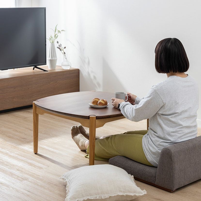 幅80cm リビングテーブル ツートンカラー 天然木 オーク