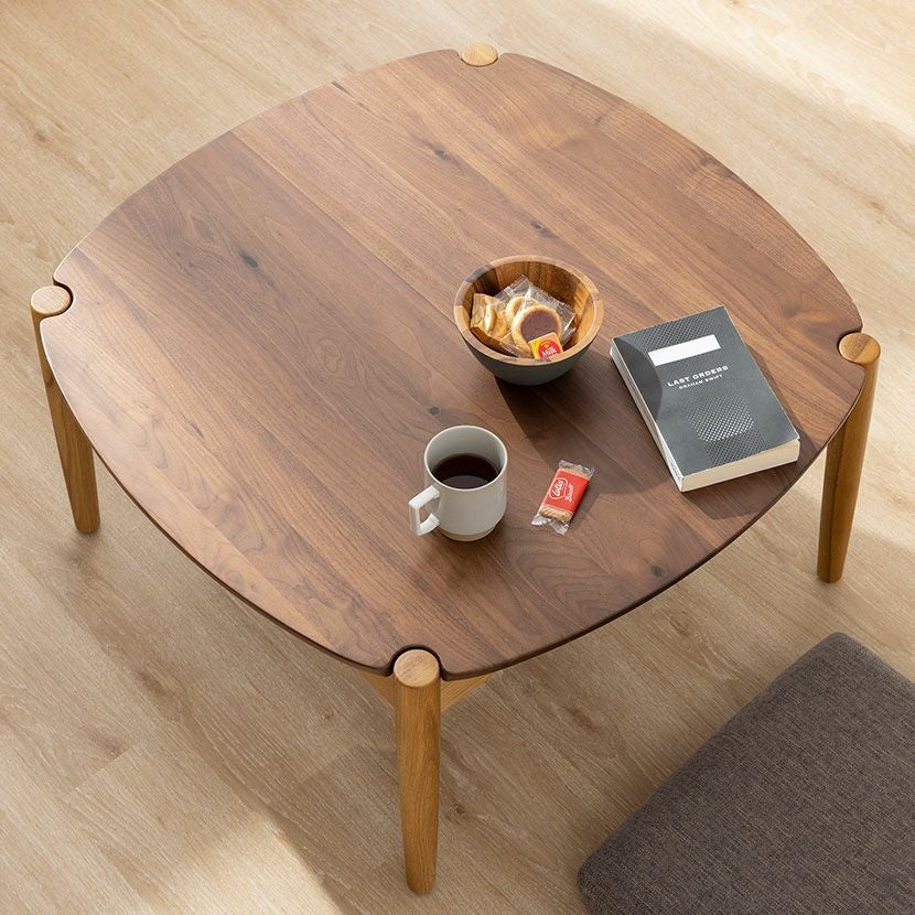 幅80cm リビングテーブル ツートンカラー 天然木 オーク