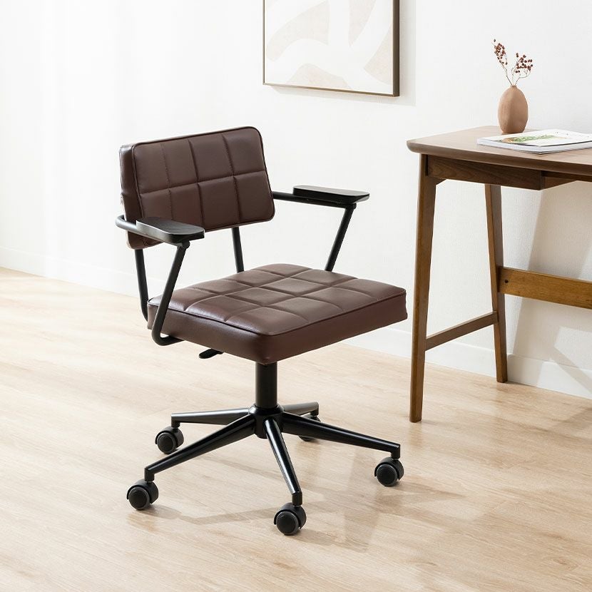 設置無料】冨士ファニチア デスクチェア 日本製 DEN ソフトレザー張り