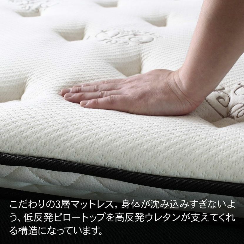 セミダブル メモリーフォームマットレス ポケットコイル 低反発 体圧
