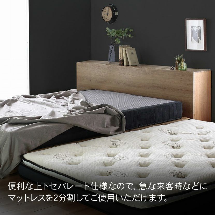 ダブル メモリーフォームマットレス ポケットコイル 低反発 体圧分散