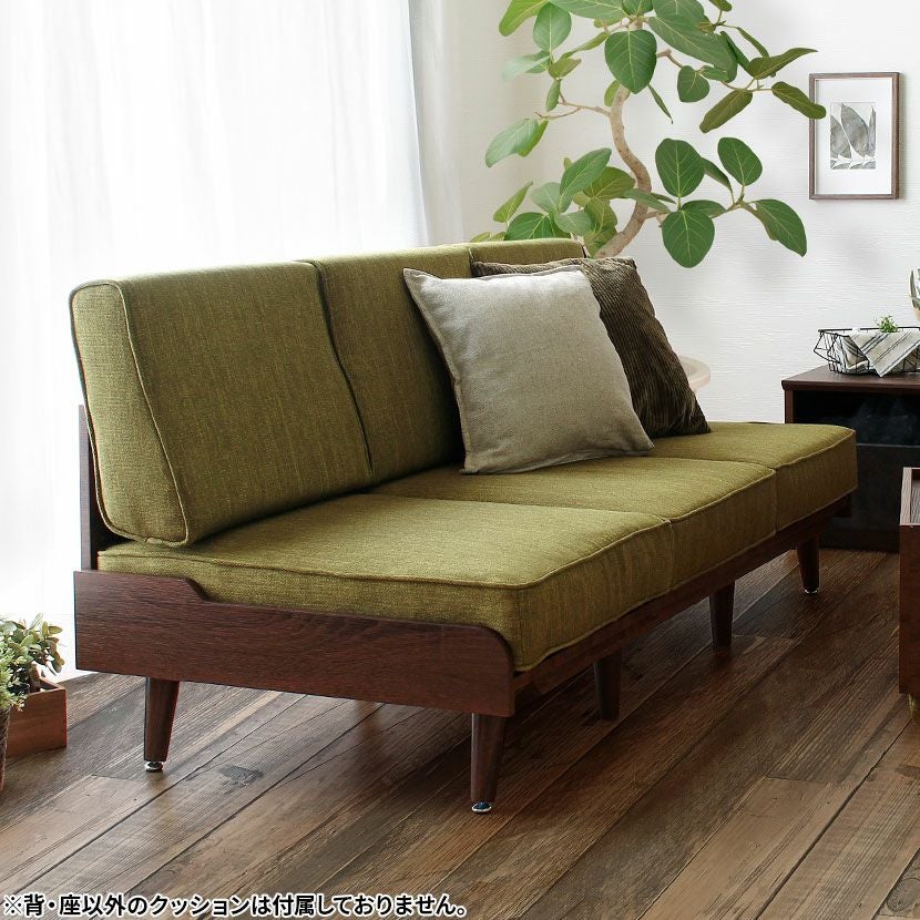 幅163cm 3人掛け ソファ 肘掛けなし ファブリック コイルスプリング