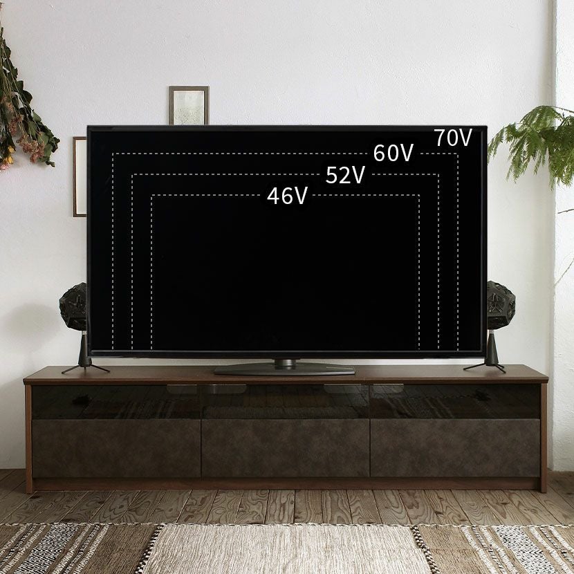 新品　分割テレビボード　テレビ台　180センチ幅　ブラウンxブラック BRxBK RASIK（ラシク） ワイド テレビボード テレビ台 幅180 cm フラップ扉