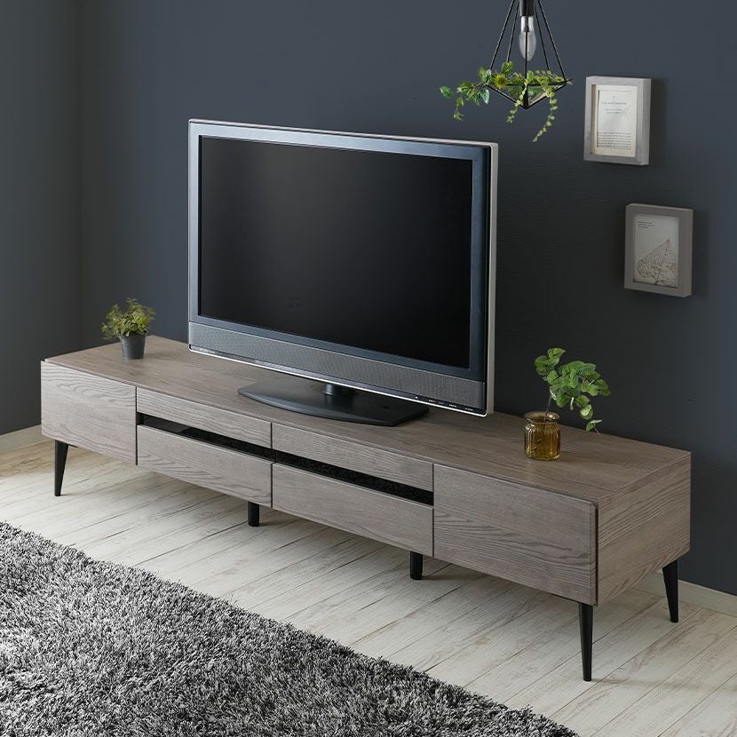 設置無料】幅180cm テレビボード 引き出し フラップ扉 収納 脚付き