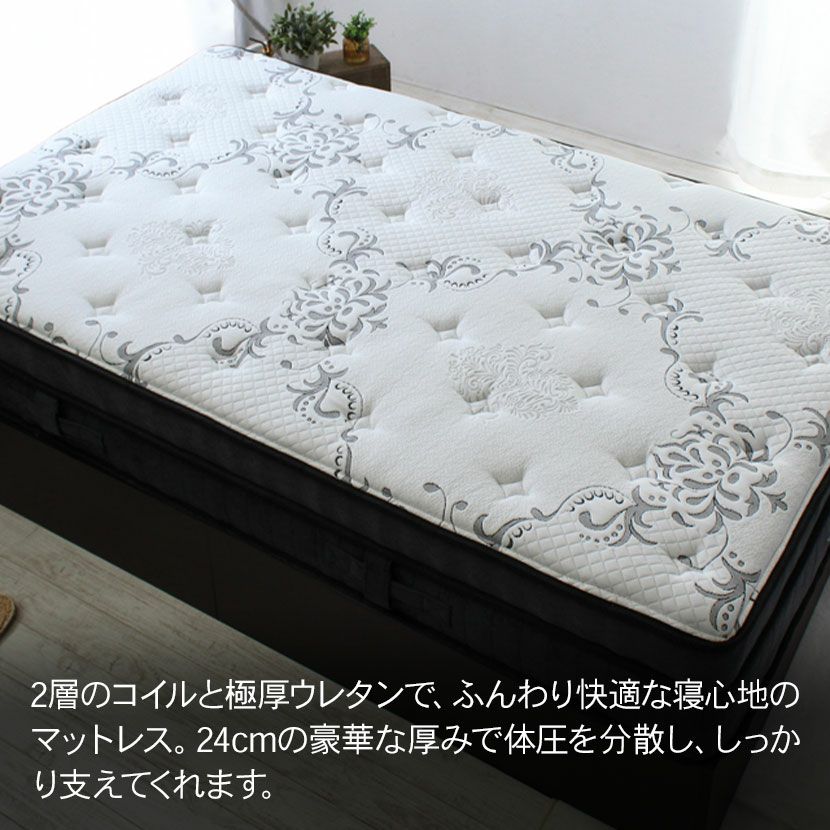 セミダブル ポケットコイルマットレス 低反発 体圧分散 極厚ウレタン