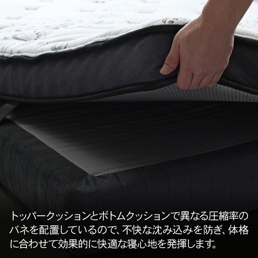 セミダブル ポケットコイルマットレス 低反発 体圧分散 極厚ウレタン