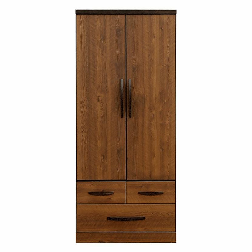 設置無料】幅80cm 洋服タンス 木目調 引き出し 扉 収納 洋服 タンス