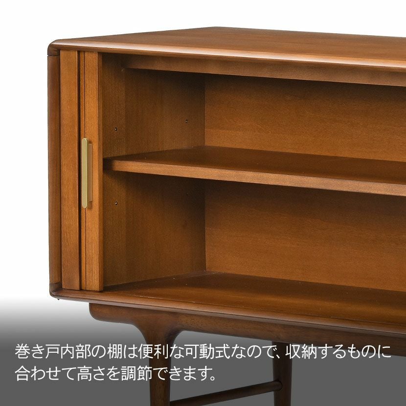 設置無料】幅159.5cm サイドボード 木製 天然木 収納 引き出し