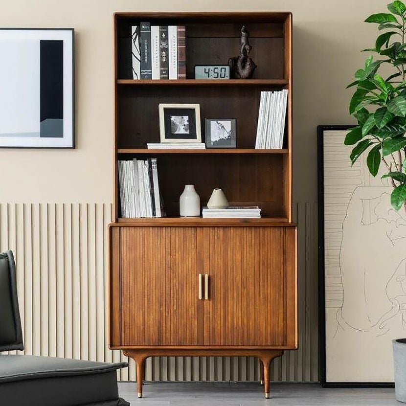 設置無料】幅48.5cm スリムブックキャビネット 木製 天然木 収納