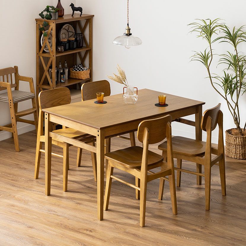 ダイニングチェア ラスティック 木製 天然木 板座 コンパクト チェア