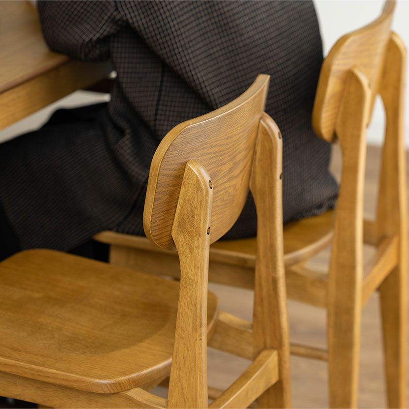 ダイニングチェア ラスティック 木製 天然木 板座 コンパクト チェア