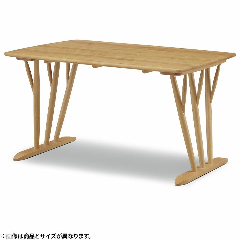 設置無料】幅150cm ダイニングテーブル 木製 2本脚 無垢集成材