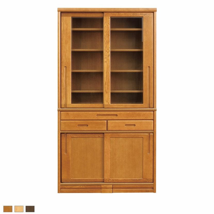 設置無料】浜本工芸 幅155cm No.1500 食器棚 日本製 木製 天然木 ナラ