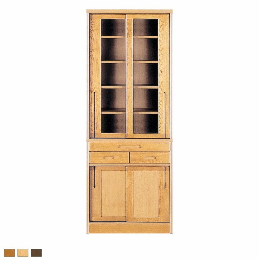 設置無料】浜本工芸 幅125cm No.1800 食器棚 日本製 木製 天然木 ナラ