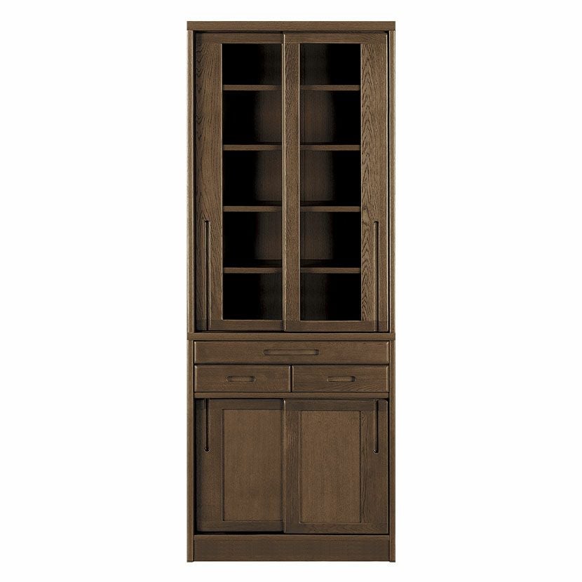 設置無料】浜本工芸 幅75cm No.1800 食器棚 日本製 木製 天然木 ナラ材