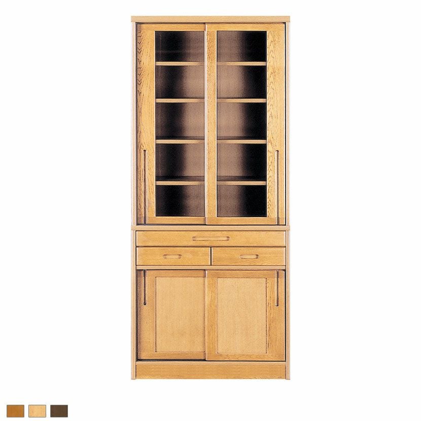 設置無料】浜本工芸 幅95cm No.1800 食器棚 日本製 木製 天然木 ナラ材