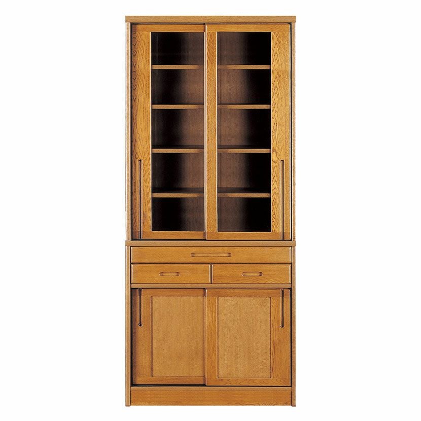 設置無料】浜本工芸 幅85cm No.1800 食器棚 日本製 木製 天然木 ナラ材