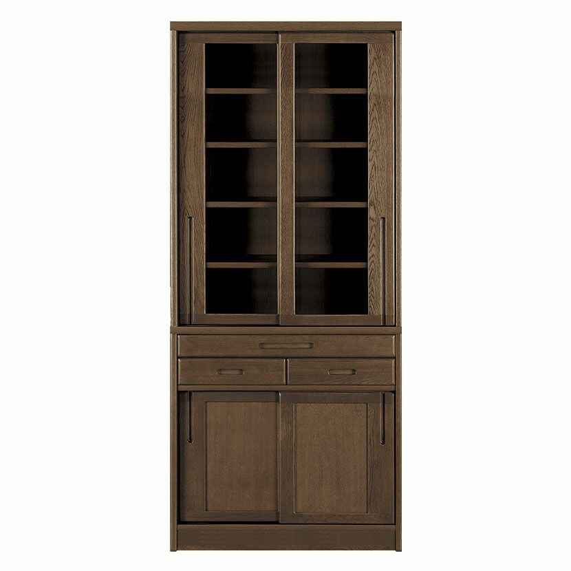設置無料】浜本工芸 幅85cm No.1800 食器棚 日本製 木製 天然木 ナラ材