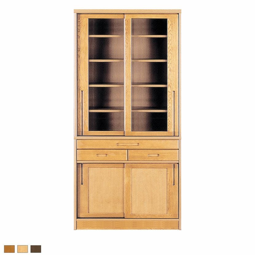 設置無料】浜本工芸 幅145cm No.1800 食器棚 日本製 木製 天然木 ナラ