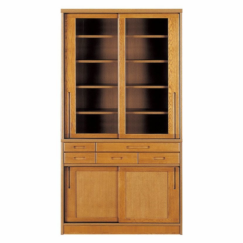 設置無料】浜本工芸 幅105cm No.1800 食器棚 日本製 木製 天然木 ナラ