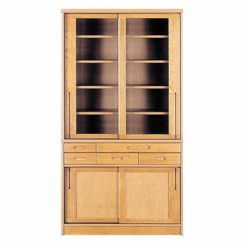 設置無料】浜本工芸 幅105cm No.1800 食器棚 日本製 木製 天然木 ナラ