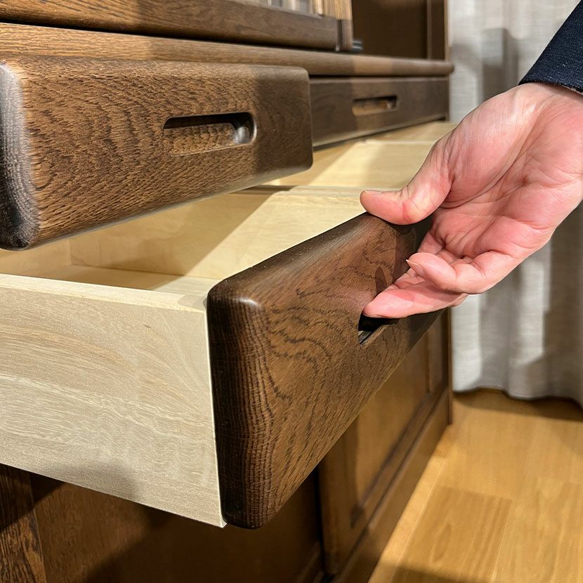 設置無料】浜本工芸 幅115cm No.1800 食器棚 日本製 木製 天然木 ナラ