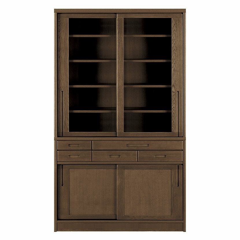 設置無料】浜本工芸 幅115cm No.1800 食器棚 日本製 木製 天然木 ナラ