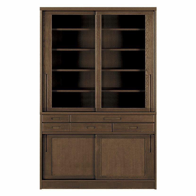 設置無料】浜本工芸 幅125cm No.1800 食器棚 日本製 木製 天然木 ナラ