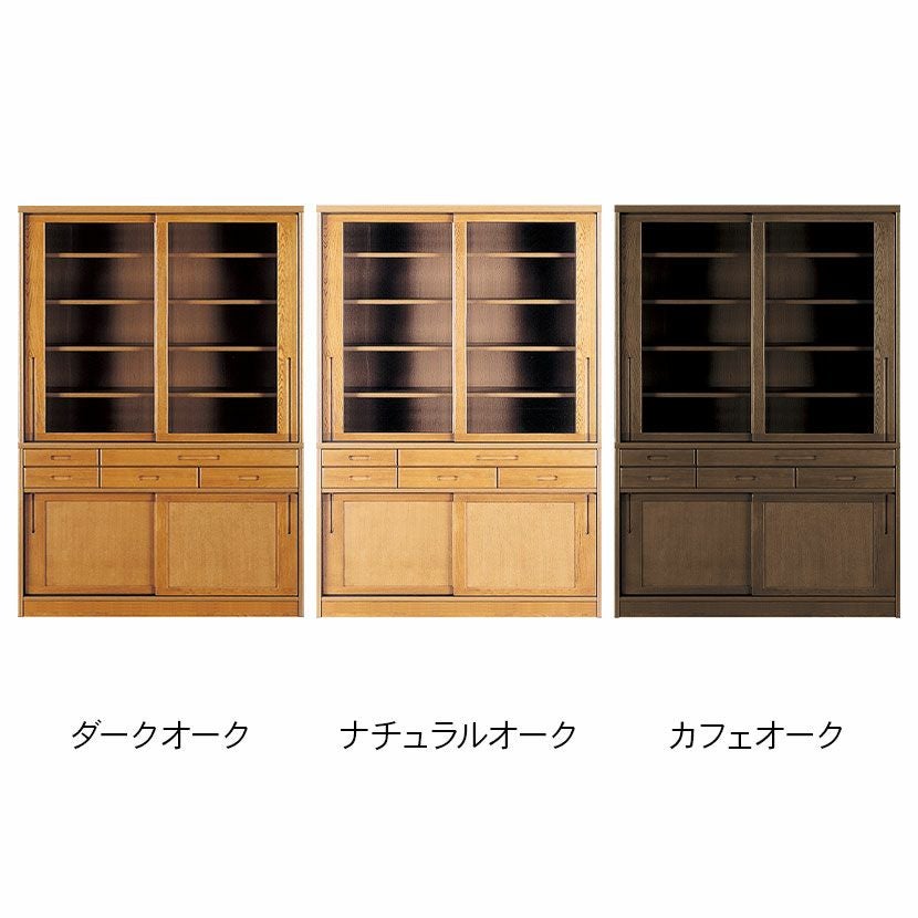 設置無料】浜本工芸 幅135cm No.1800 食器棚 日本製 木製 天然木 ナラ