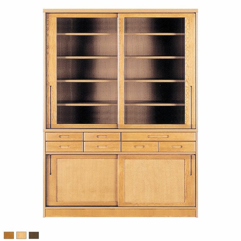 設置無料】浜本工芸 幅155cm No.1800 食器棚 日本製 木製 天然木 ナラ