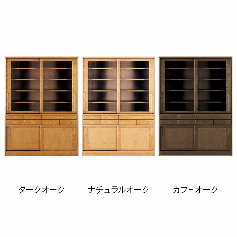 設置無料】浜本工芸 幅145cm No.1800 食器棚 日本製 木製 天然木 ナラ