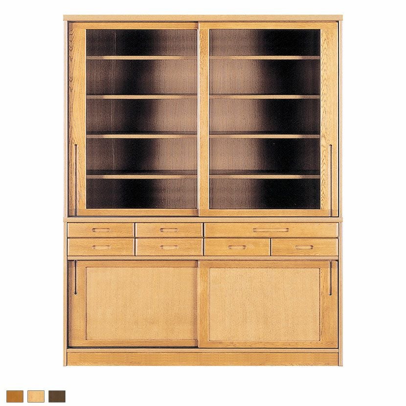 設置無料】浜本工芸 幅95cm No.1800 食器棚 日本製 木製 天然木 ナラ材