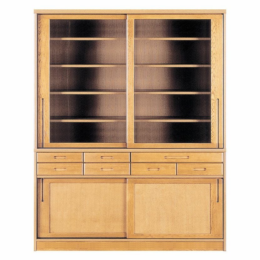 設置無料】浜本工芸 幅155cm No.1800 食器棚 日本製 木製 天然木 ナラ