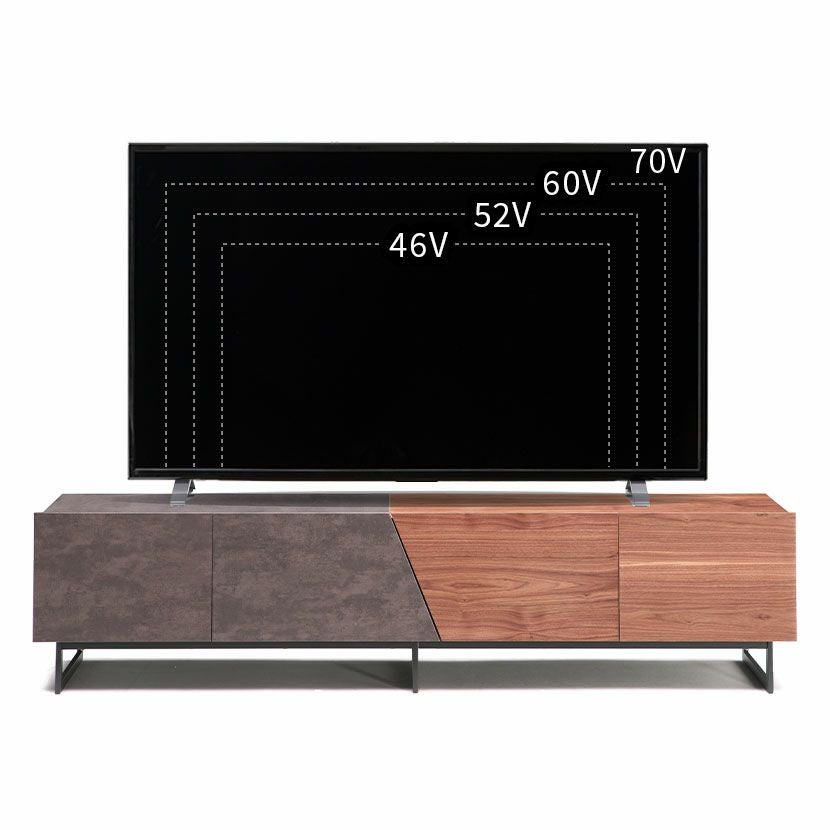 設置無料】幅180cm テレビ台 70インチ対応 引き出し付き 脚付き 突板