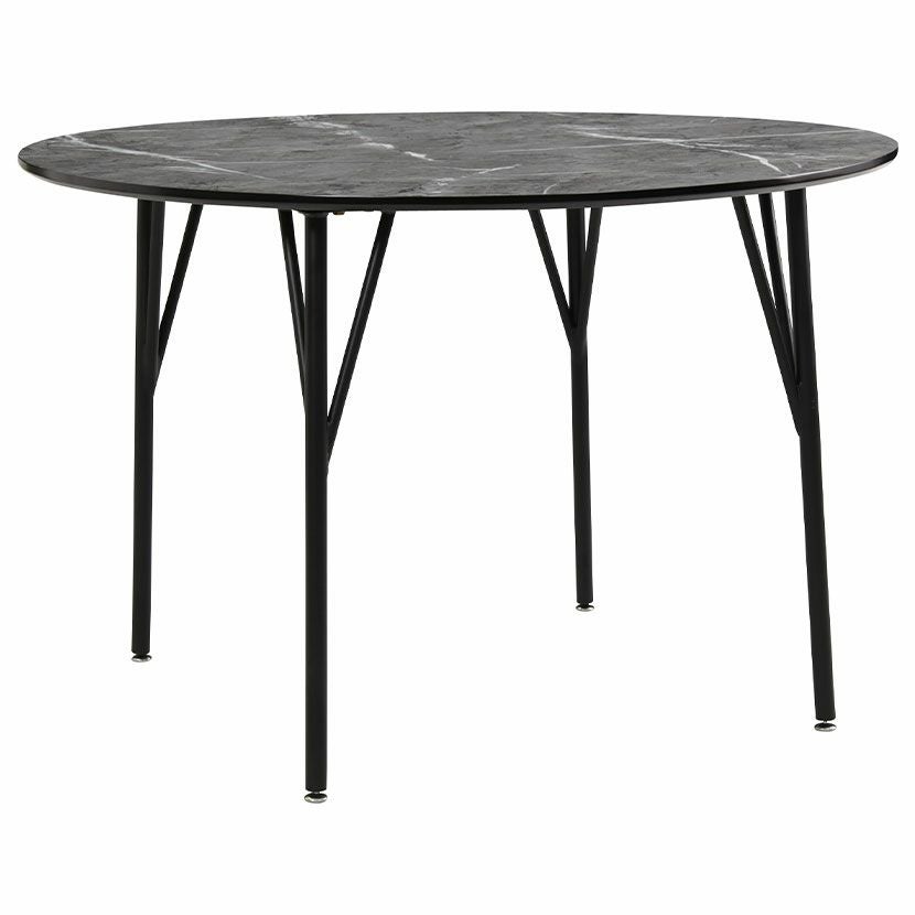幅105cm 単品 円形 ダイニングテーブル 大理石調 メラミン スチール 2